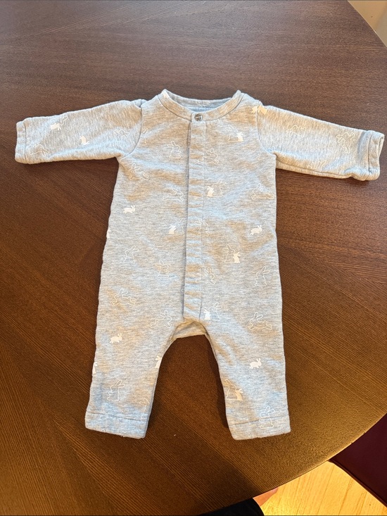 Jacadi Other - Jacadi Light Gray Baby Jumpsuit with Subtle White Animal Motif